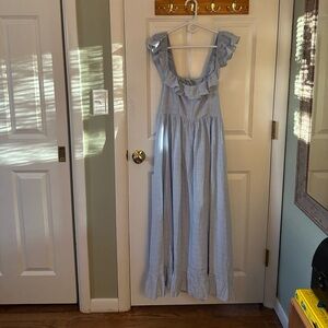 Charming Blue Ruffled Dress